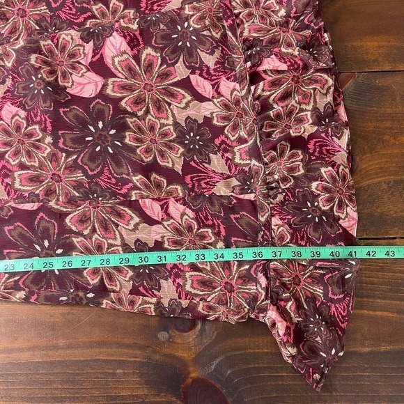 LOFT Y2K Gauzy Sleeveless Fit Flare Dress Babydoll Flowy Floral Women's 8 Petite - Picture 8 of 9